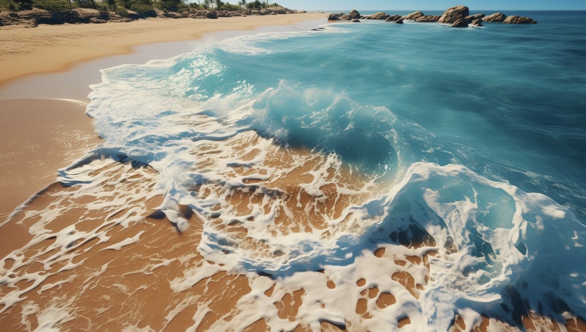 Waves breaking on a Costa Blanca beach
